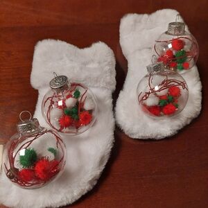 Festive Ornaments with Fuzzy   Accents